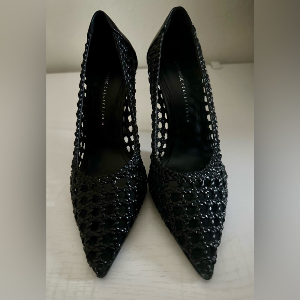 Zara Black Geometric Heels Size 37